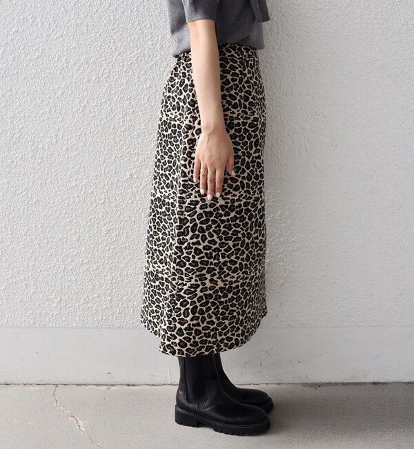SHIPS Colors 「SHIPS Colors:〈手洗い可能〉レオパード ジャカード スカート」|台形|