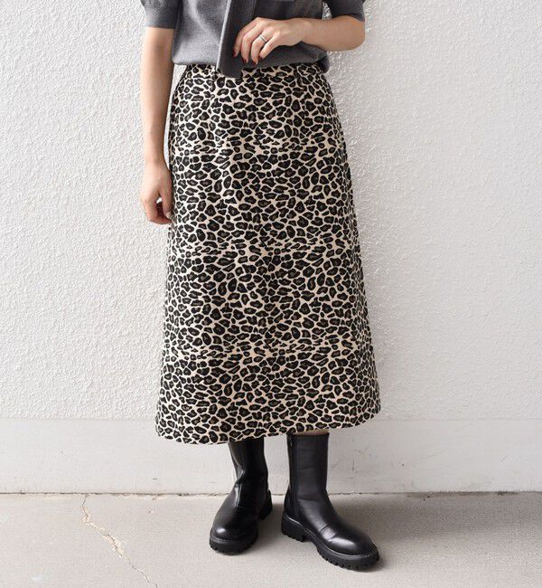 SHIPS Colors 「SHIPS Colors:〈手洗い可能〉レオパード ジャカード スカート」|台形|