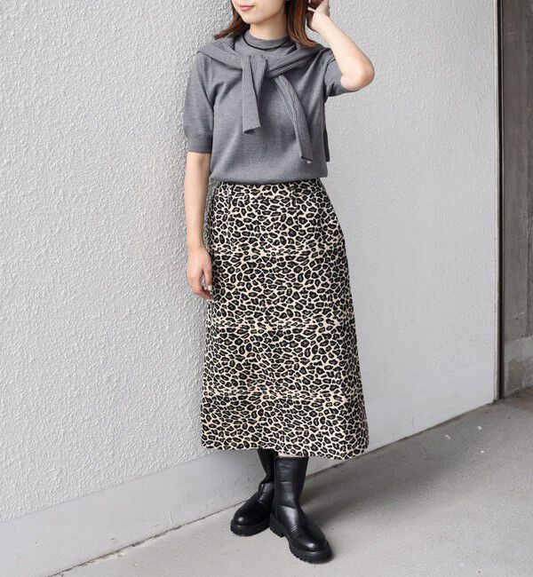 SHIPS Colors 「SHIPS Colors:〈手洗い可能〉レオパード ジャカード スカート」|台形|