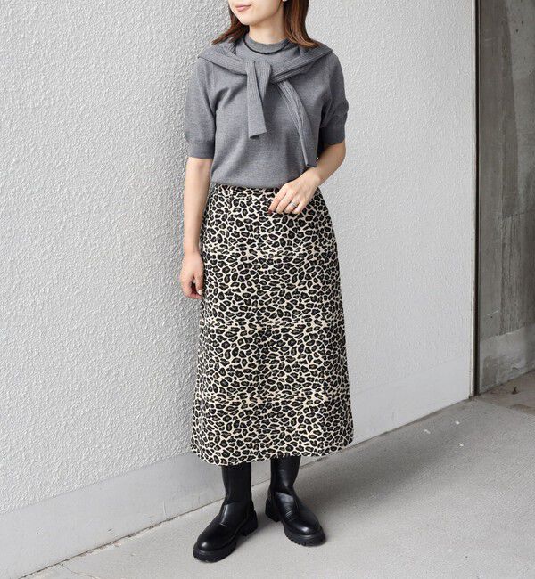 SHIPS Colors 「SHIPS Colors:〈手洗い可能〉レオパード ジャカード スカート」|台形|