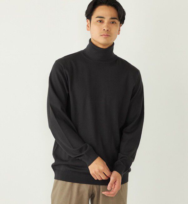 SHIPS Colors 「SHIPS Colors:〈手洗い可能〉アンチピリング 12ゲージ タートルネック ニット」|ニット・セーター|ダークグレー