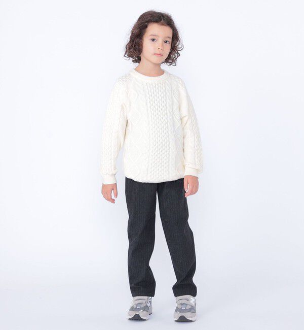 SHIPS KIDS「SHIPS KIDS:100～130cm /〈洗濯機可能〉ケーブル ニット」|ニット・セーター|