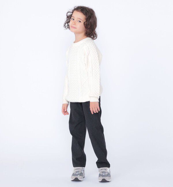 SHIPS KIDS「SHIPS KIDS:100～130cm /〈洗濯機可能〉ケーブル ニット」|ニット・セーター|