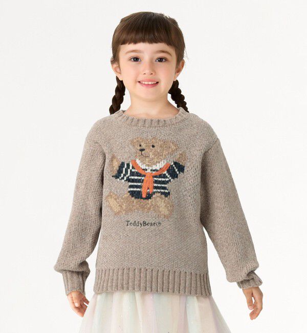 SHIPS Colors 「SHIPS Colors:100～140cm /〈洗濯機可能〉TeddyBear(R) ジャカード モール ニット◇」|ニット・セーター|ベージュ系