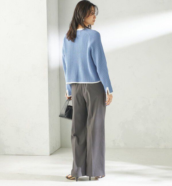 SHIPS for women「〈UVカット・吸水速乾・手洗い可能〉綿麻混 オックス 2タック ストレート パンツ」|その他|