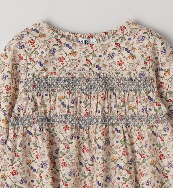 SHIPS Colors 「SHIPS Colors:90～140cm/〈洗濯機可能〉スモッキング フラワーワンピース◇」|ワンピース|