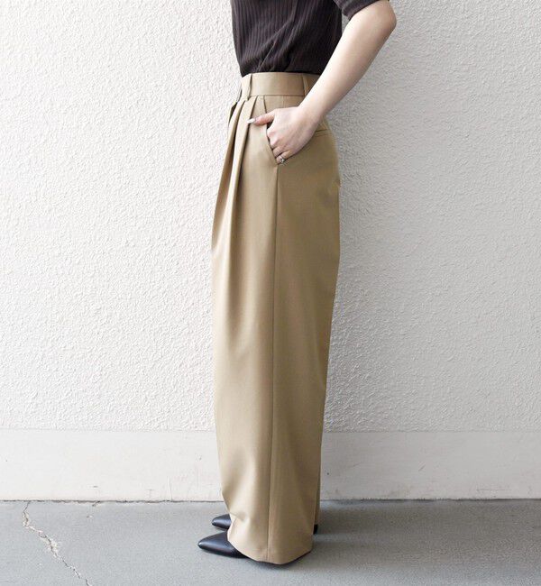 SHIPS any「SHIPS any:〈手洗い可能〉2タック ワイド パンツ」|スラックス|