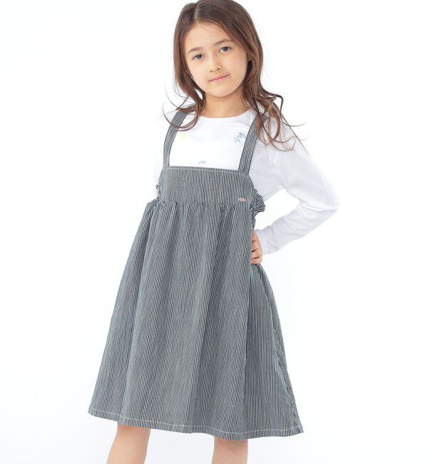 SHIPS KIDS「SHIPS KIDS:100～130cm/ライトデニム ジャンパースカート」|ジャンパースカート|