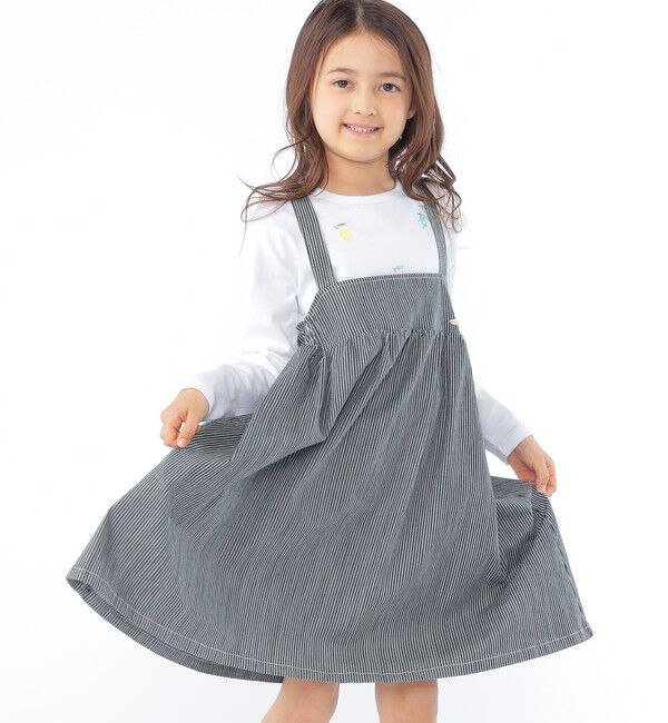 SHIPS KIDS「SHIPS KIDS:100～130cm/ライトデニム ジャンパースカート」|ジャンパースカート|
