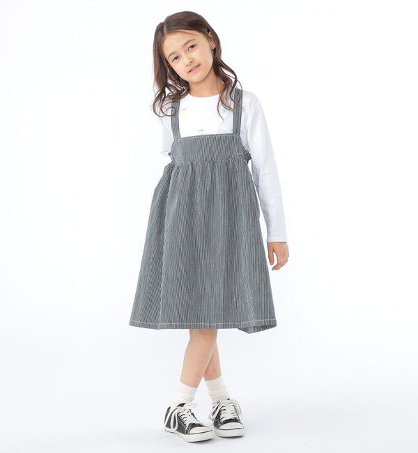 SHIPS KIDS「SHIPS KIDS:100～130cm/ライトデニム ジャンパースカート」|ジャンパースカート|