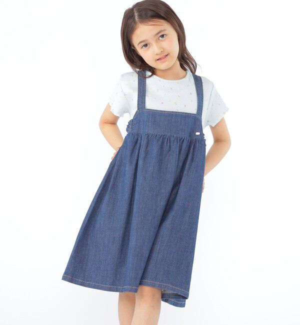 SHIPS KIDS「SHIPS KIDS:100～130cm/ライトデニム ジャンパースカート」|ジャンパースカート|