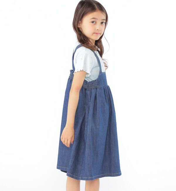 SHIPS KIDS「SHIPS KIDS:100～130cm/ライトデニム ジャンパースカート」|ジャンパースカート|