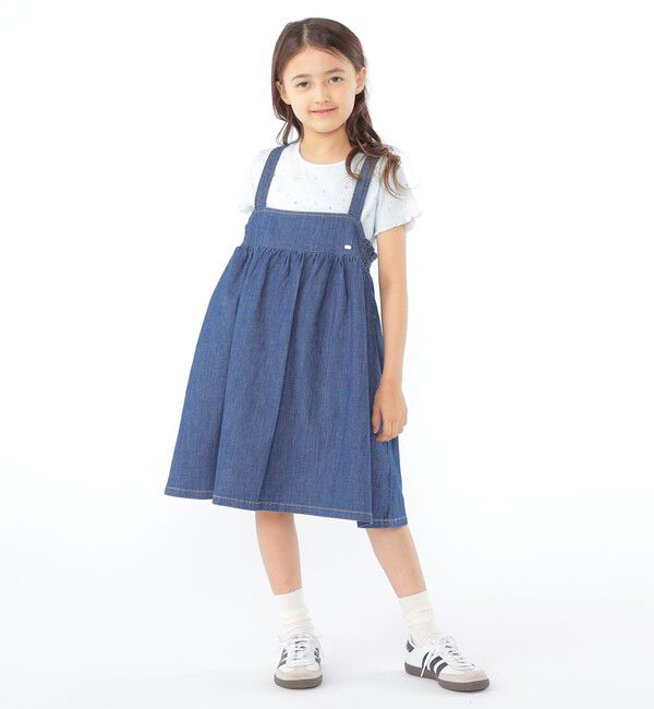 SHIPS KIDS「SHIPS KIDS:100～130cm/ライトデニム ジャンパースカート」|ジャンパースカート|