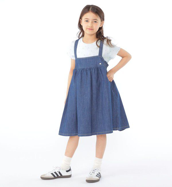 SHIPS KIDS「SHIPS KIDS:100～130cm/ライトデニム ジャンパースカート」|ジャンパースカート|