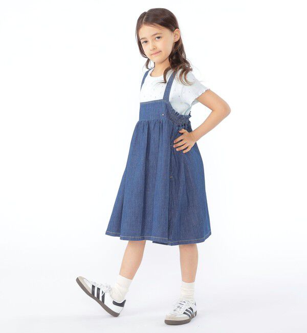 SHIPS KIDS「SHIPS KIDS:100～130cm/ライトデニム ジャンパースカート」|ジャンパースカート|
