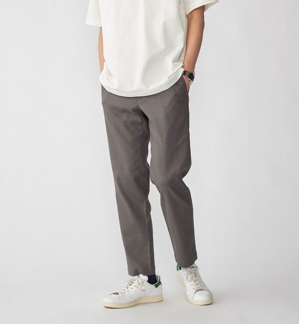 SHIPS「SHIPS: サフィラン リネン イージー パンツ」|チノ|チャコールグレー
