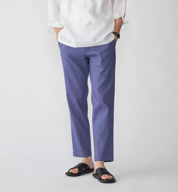 SHIPS「SHIPS: サフィラン リネン イージー パンツ」|チノ|ブルー系