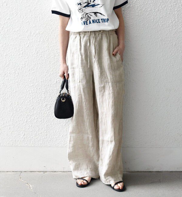 SHIPS any「《予約》SHIPS any:〈洗濯機可能〉リネン イージー ベイカー パンツ」|その他|