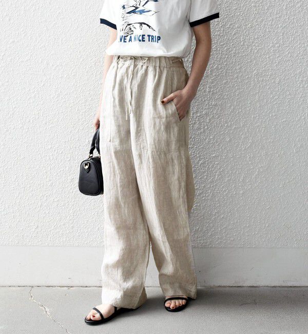 SHIPS any「《予約》SHIPS any:〈洗濯機可能〉リネン イージー ベイカー パンツ」|その他|