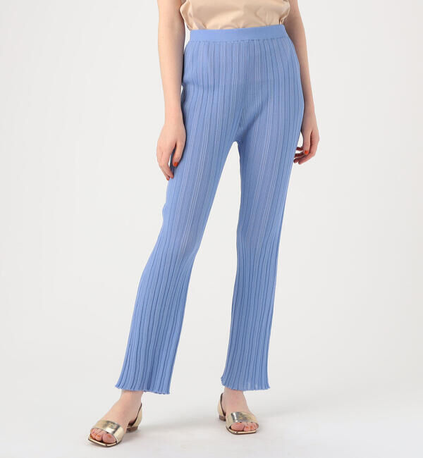 Ballsey「シアーコットンナイロンリブ ストレートパンツ」|その他|63 ライトブルー