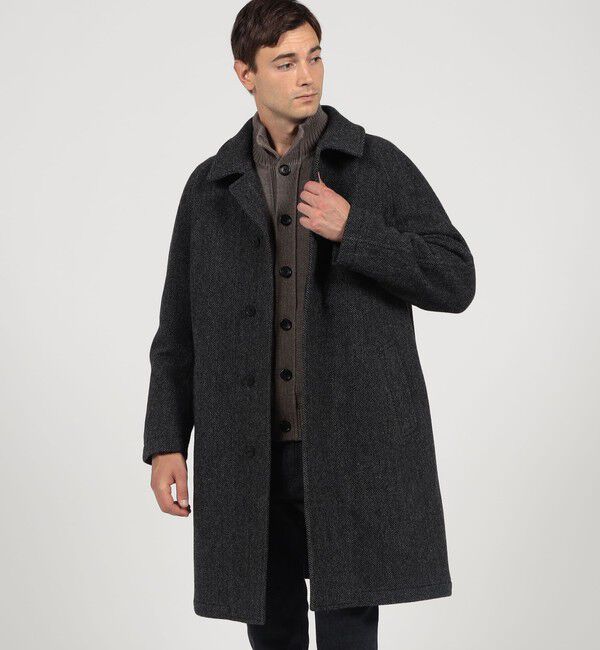 ブリティッシュウールツイード バルカラーコート ZANIERI