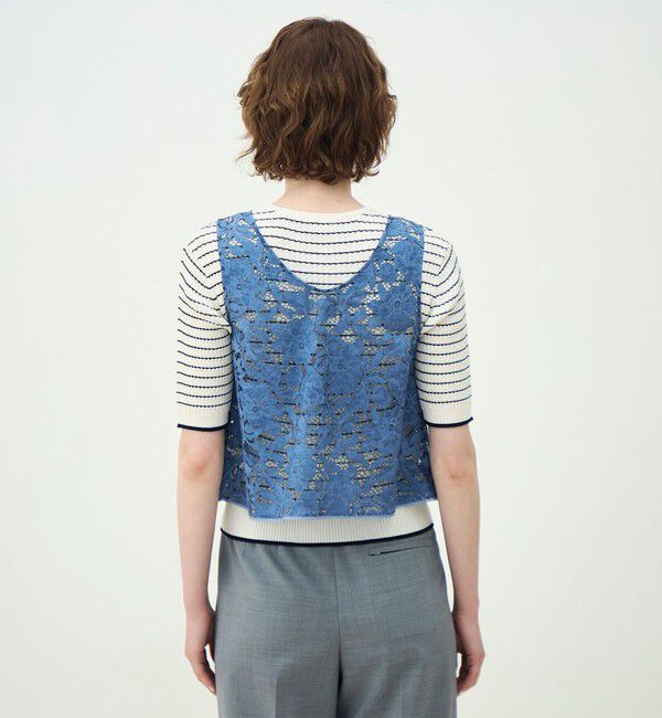 MACPHEE「ピグメントレース ノースリーブブラウス」|シャツ・ブラウス|