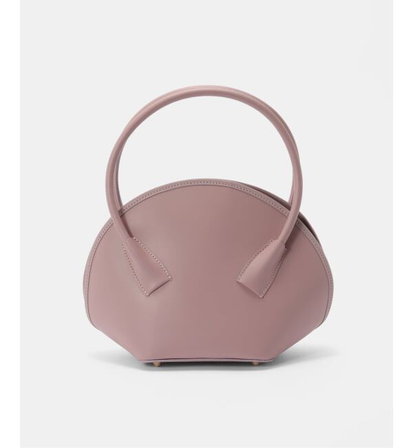  「M Rose/エンメローズ ラウンドレザートートバッグ」|トートバッグ|パープル