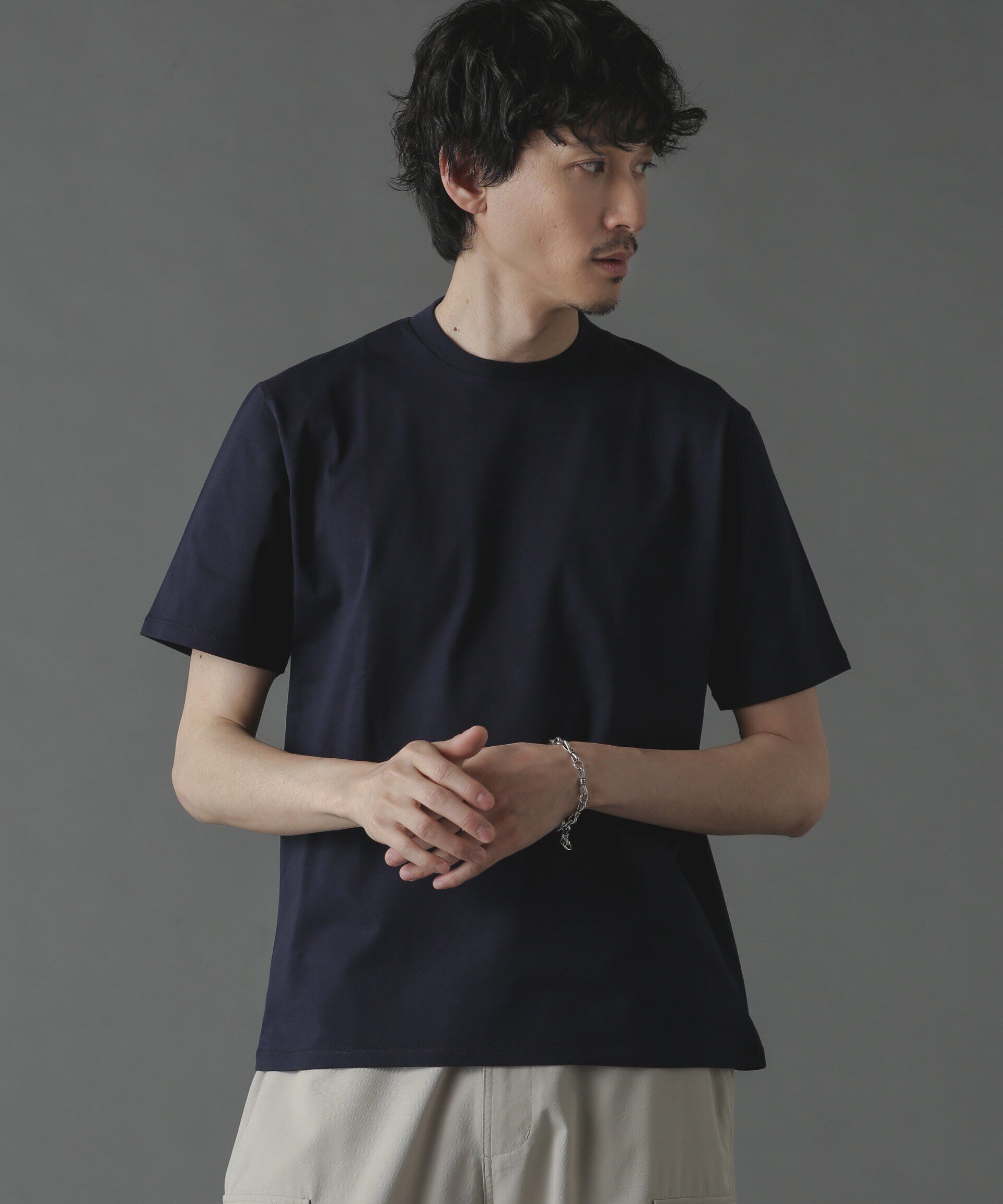 nano･universe「ジャケT(R) クルーネック 半袖」|Tシャツ・カットソー|