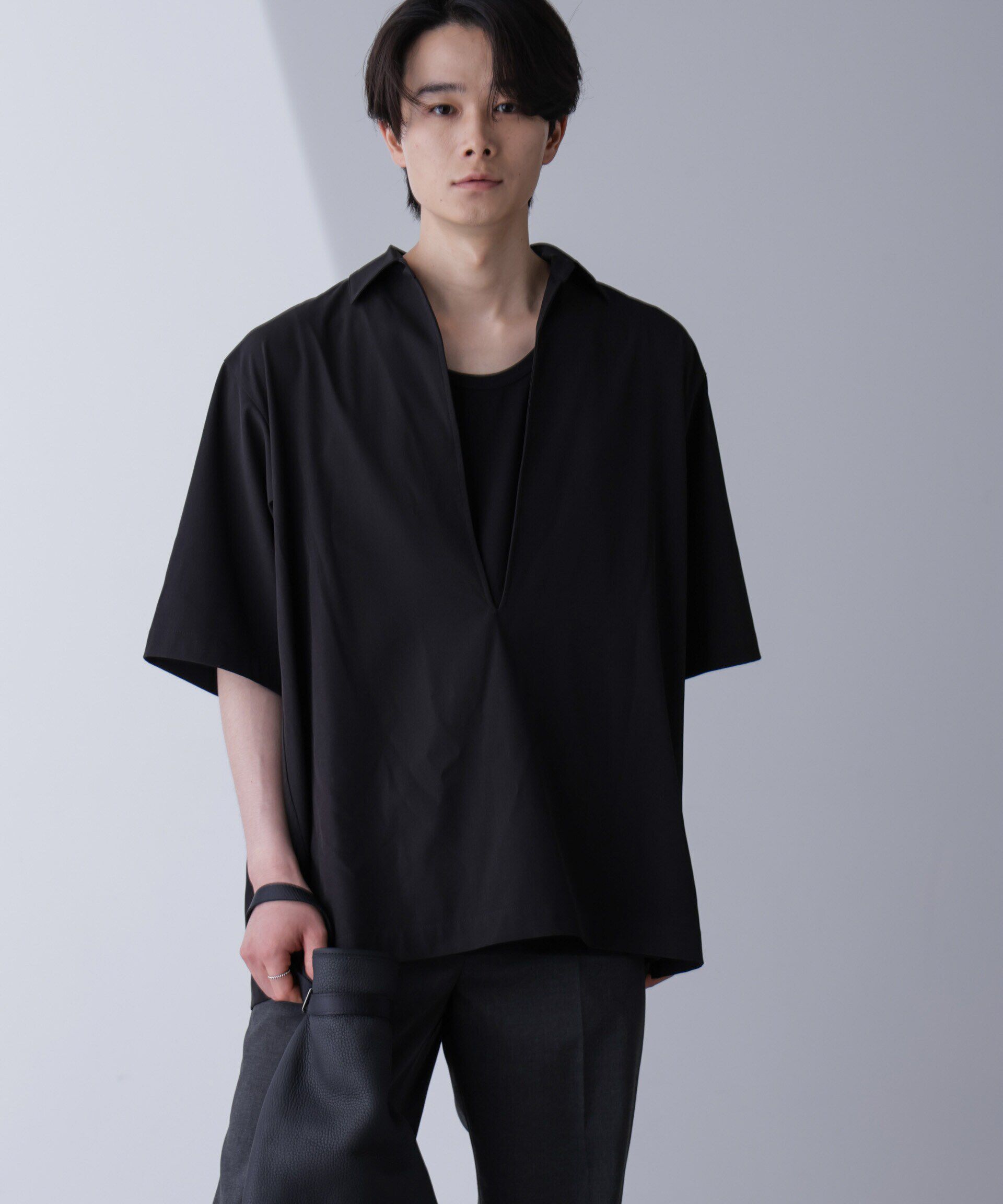 nano･universe「スキッパーPOシャツ 半袖」|シャツ・ブラウス|