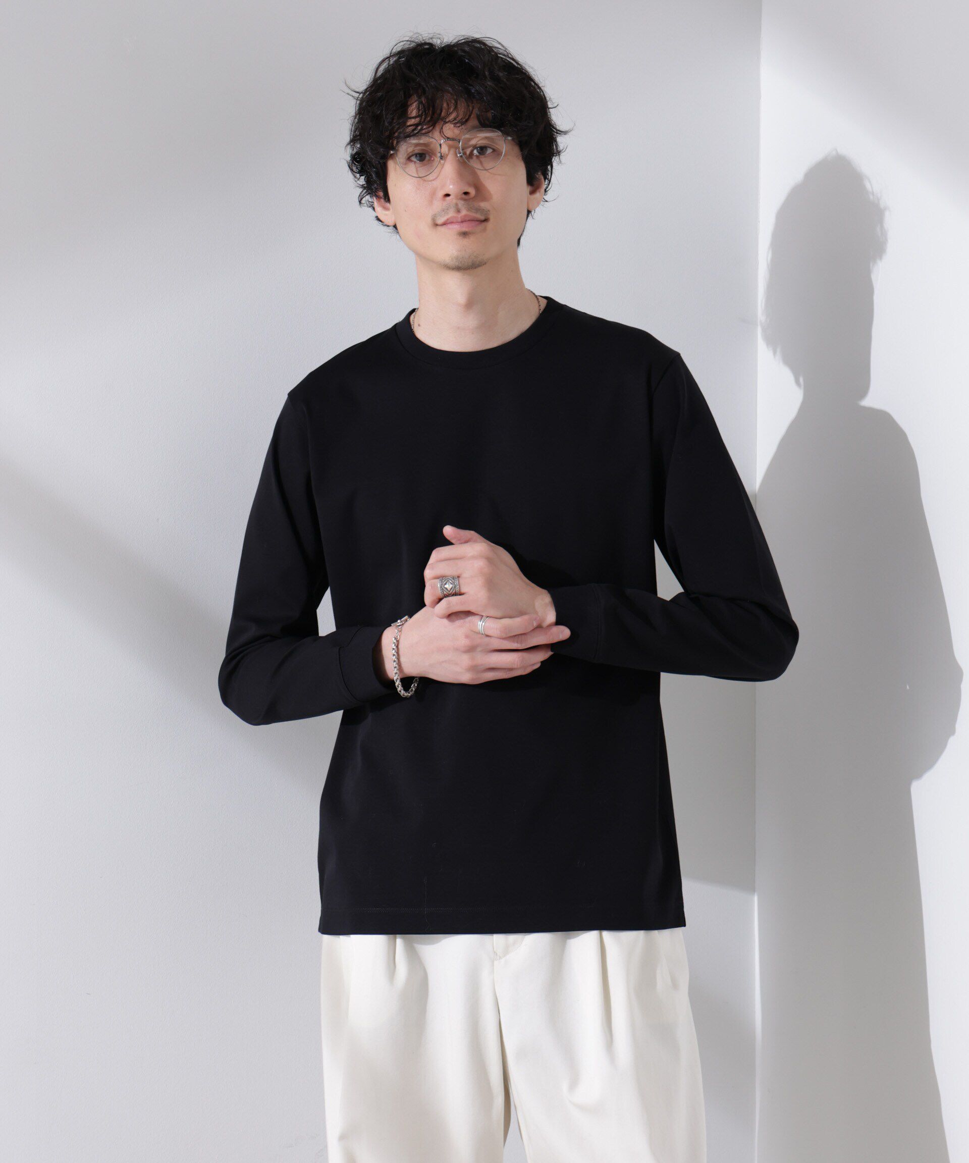 nano･universe「アンチスメル クルーネックTシャツ 長袖」|Tシャツ・カットソー|