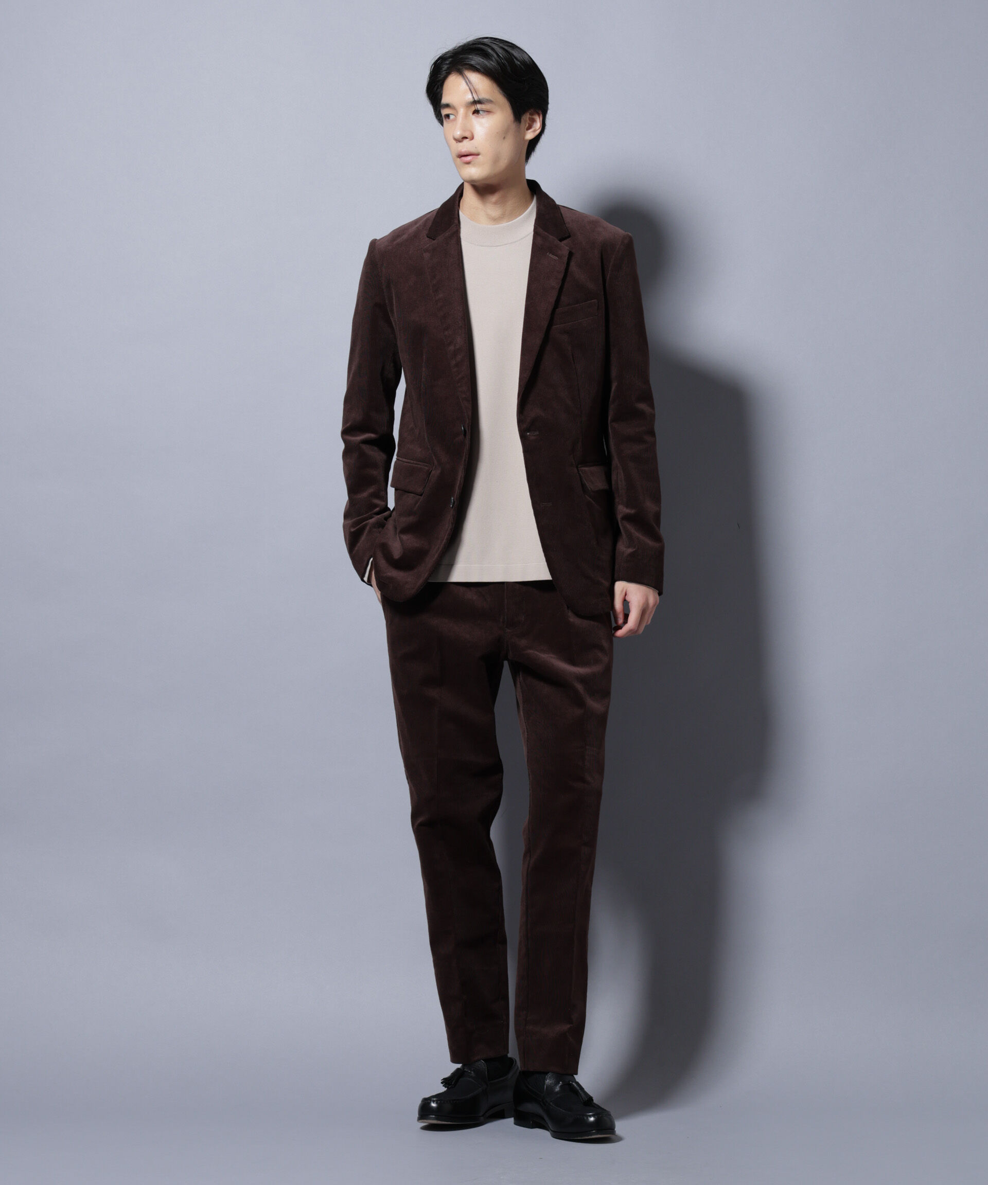 nano･universe「「Damerino」コットンコーデュロイストレッチセットアップ」|スーツ|ブラウン
