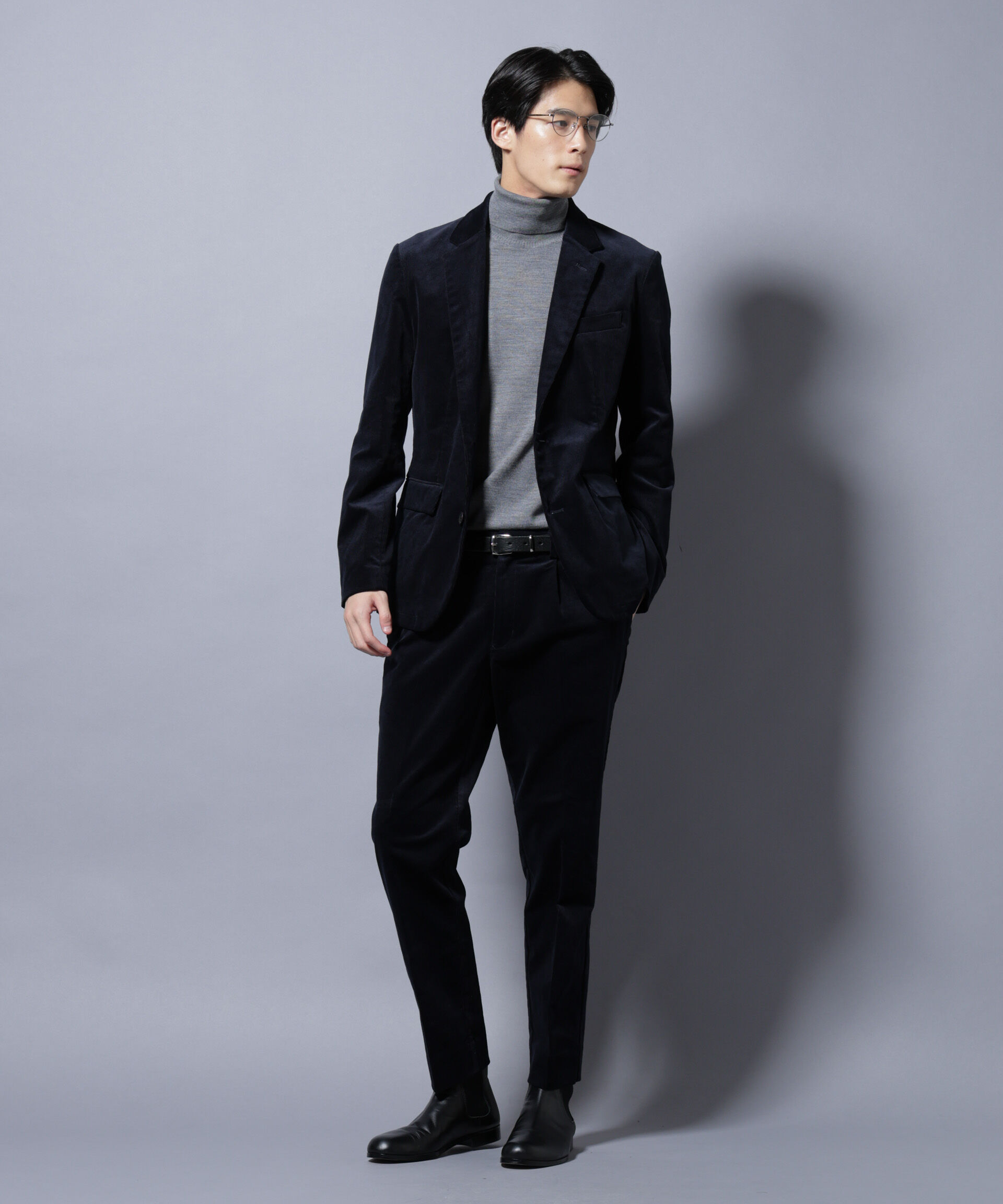 nano･universe「「Damerino」コットンコーデュロイストレッチセットアップ」|スーツ|ネイビー