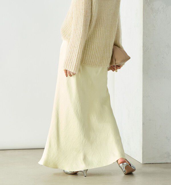 NOLLEY'S sophi「《オールシーズン対応》ウォッシャブルブライトサテンナロースカート」|スカート|