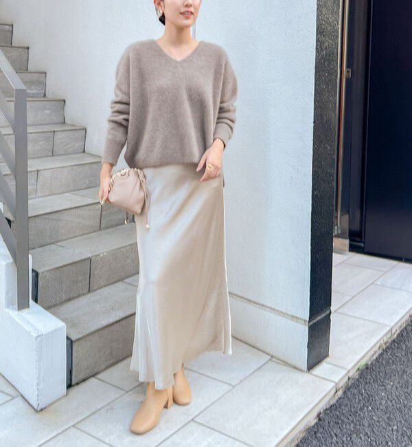 NOLLEY'S sophi「《オールシーズン対応》ウォッシャブルブライトサテンナロースカート」|スカート|