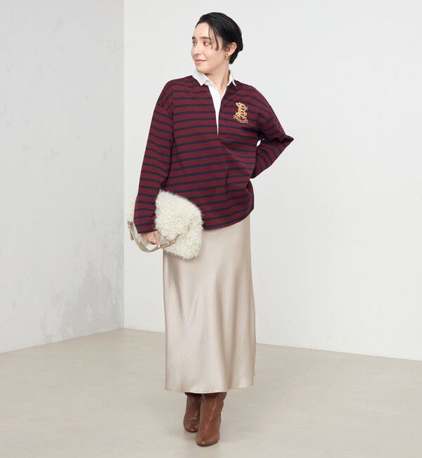 NOLLEY'S sophi「《オールシーズン対応》ウォッシャブルブライトサテンナロースカート」|スカート|