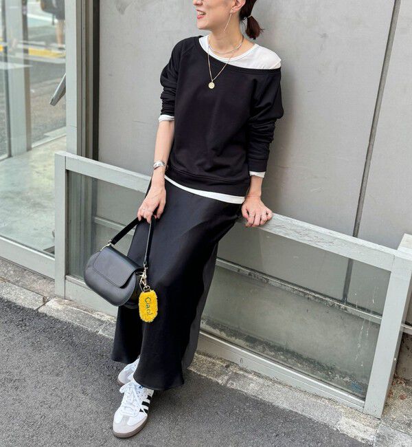 NOLLEY'S sophi「《オールシーズン対応》ウォッシャブルブライトサテンナロースカート」|スカート|