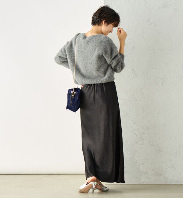 NOLLEY'S sophi「《オールシーズン対応》ウォッシャブルブライトサテンナロースカート」|スカート|