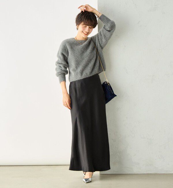 NOLLEY'S sophi「《オールシーズン対応》ウォッシャブルブライトサテンナロースカート」|スカート|