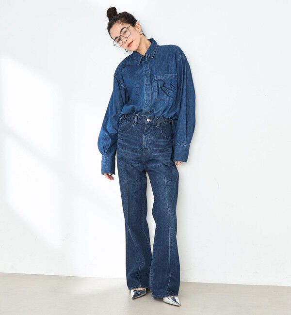 Rie Miller「【RM denim】センタープレスハイウエストデニム」|デニム|