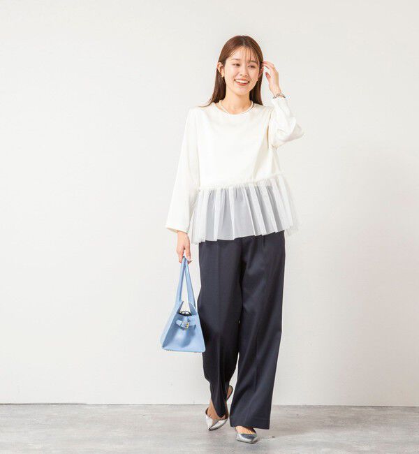 NOLLEY'S「《セットアップ対応》ウォッシャブルジョーゼットタックパンツ」|その他|