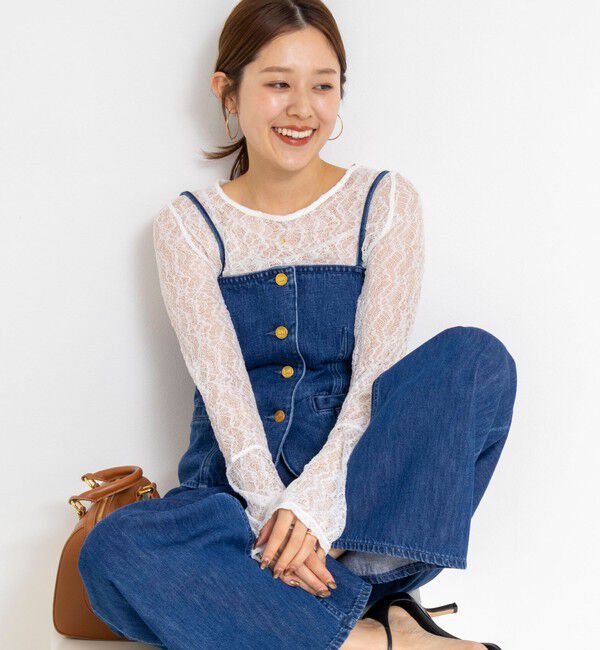 NOLLEY'S「ウォッシャブル袖フレアレースロンＴ」|Tシャツ・カットソー|