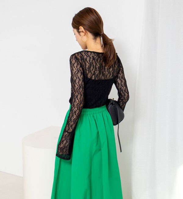 NOLLEY'S「ウォッシャブル袖フレアレースロンＴ」|Tシャツ・カットソー|