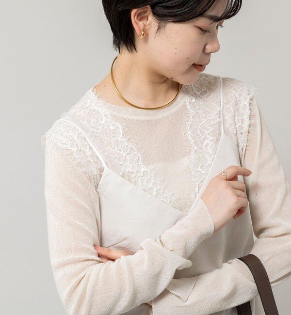 NOLLEY'S sophi「ウォッシャブルVIN-SATIN WITH LACE CAMI」|シャツ・ブラウス|