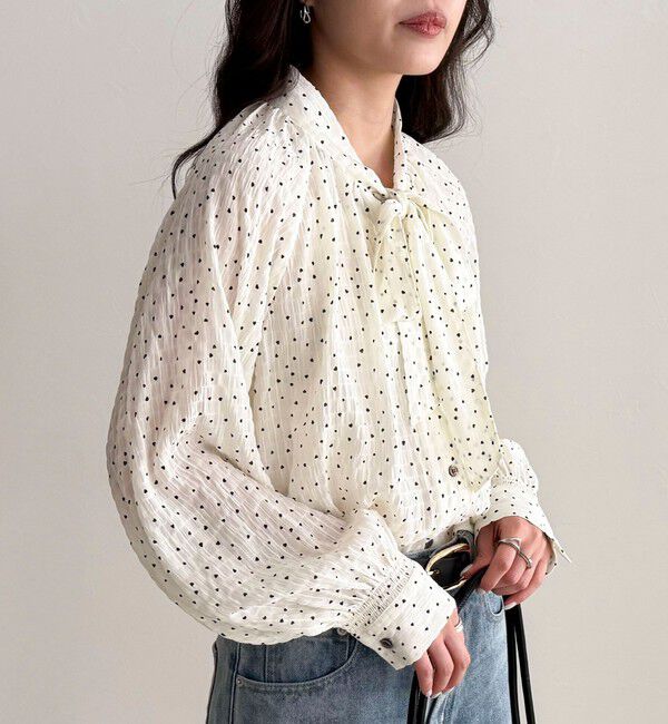 fredy emue「ハートドットボウタイブラウス」|シャツ・ブラウス|