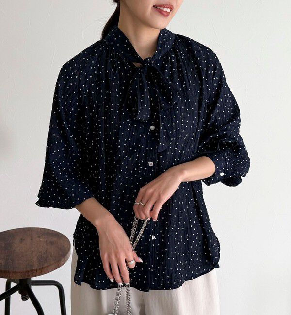 fredy emue「ハートドットボウタイブラウス」|シャツ・ブラウス|