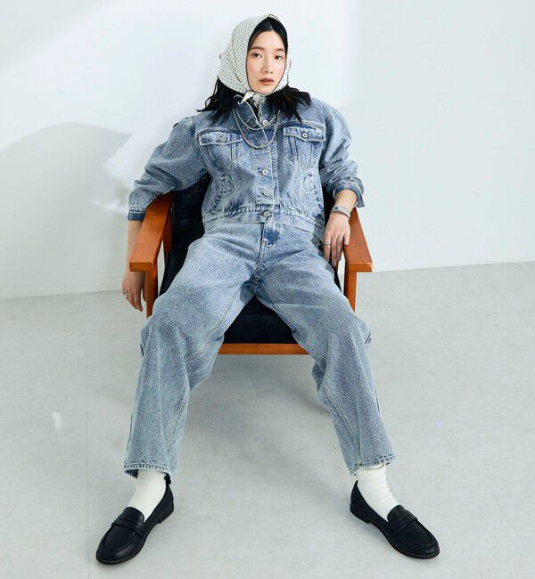 fredy emue「《セットアップ対応》ワイドテーパードデニムパンツ」|デニム|