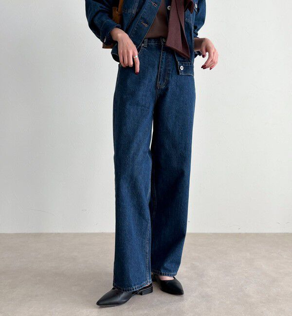 fredy emue「《セットアップ対応》ワイドテーパードデニムパンツ」|デニム|