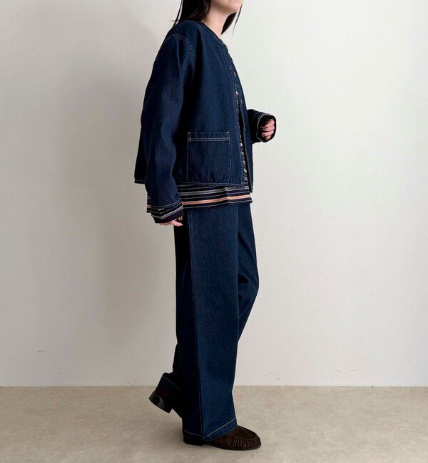 fredy emue「【GEVACO/ゲバコ】ノーカラーデニムジャケット」|デニムジャケット|