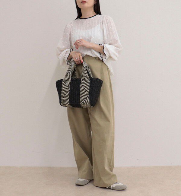 fredy emue「【大人気シリーズの最新作】バック釦配色ギャザーブラウス」|シャツ・ブラウス|