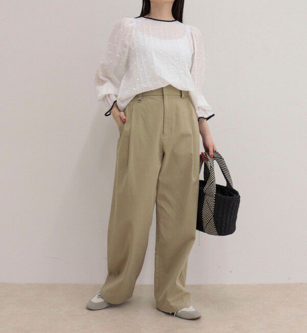 fredy emue「【大人気シリーズの最新作】バック釦配色ギャザーブラウス」|シャツ・ブラウス|